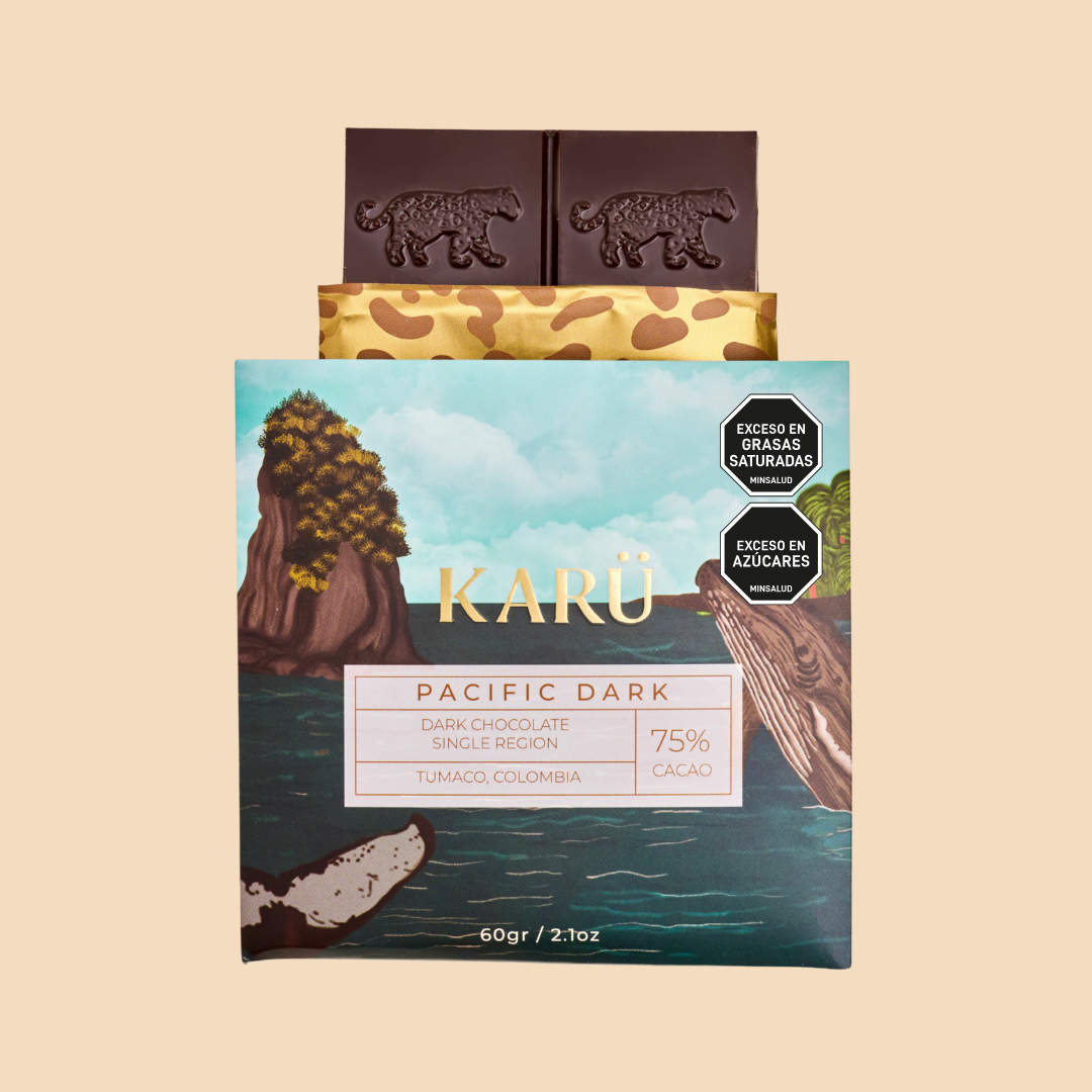 Chocolate Karü Pacific Dark, chocolate oscuro 75% de Tumaco