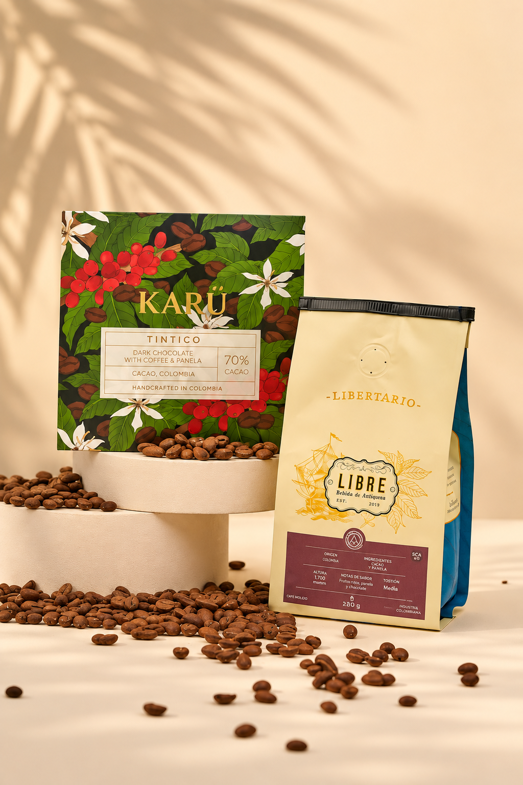 Chocolate Karü Tintico, chocolate 70% con café colombiano